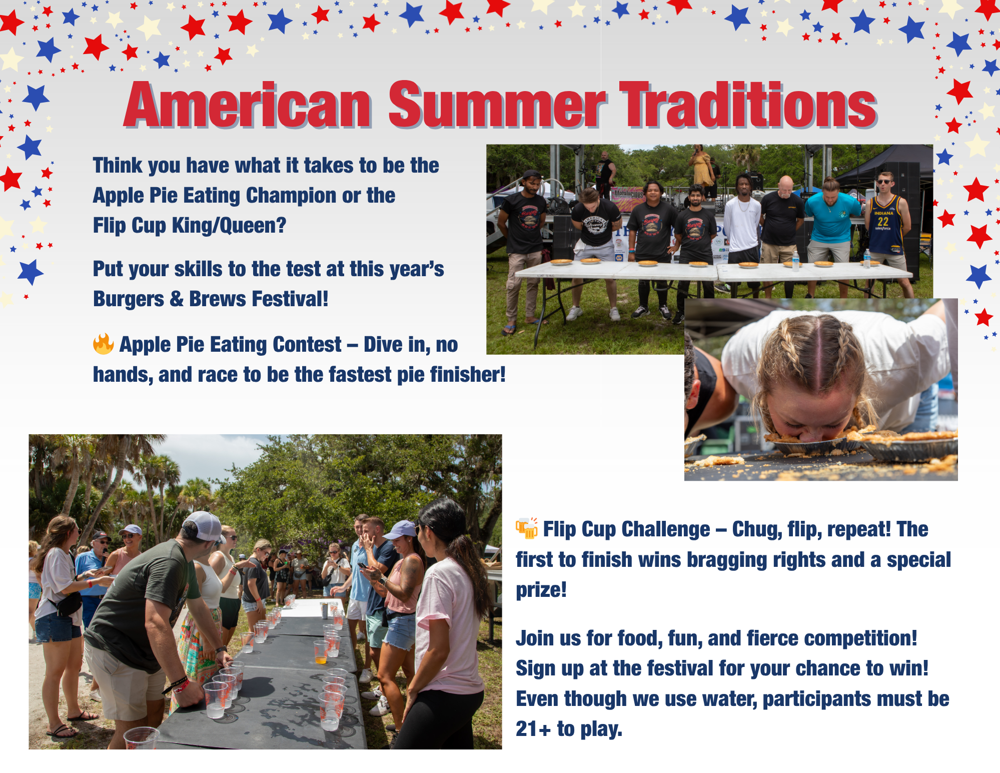 Apple Pie Eating & Flip Cup Contest